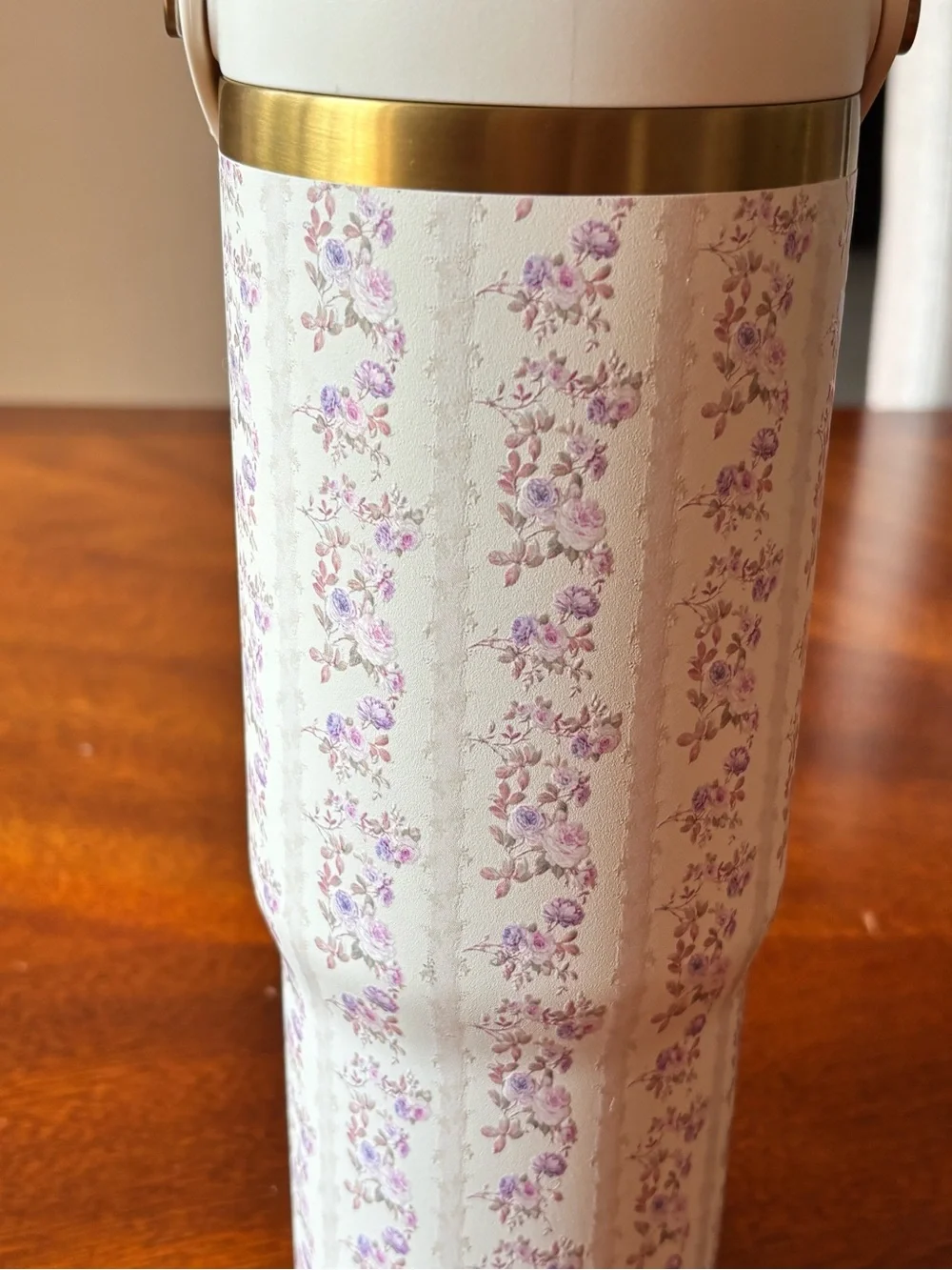Hydro Flask Floral Travel Tumbler - White & Purple